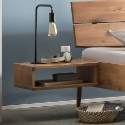 Outlet Echtholzbett Wildeiche Liavanda Doppelbetten|Massivholzbetten