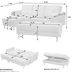 Hot Eckbettsofa Bitania Wohnlandschaften|Ecksofas