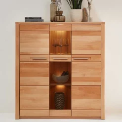 Outlet Esszimmer Highboard Dressed Massivholzmöbel|Wohnzimmerkommoden
