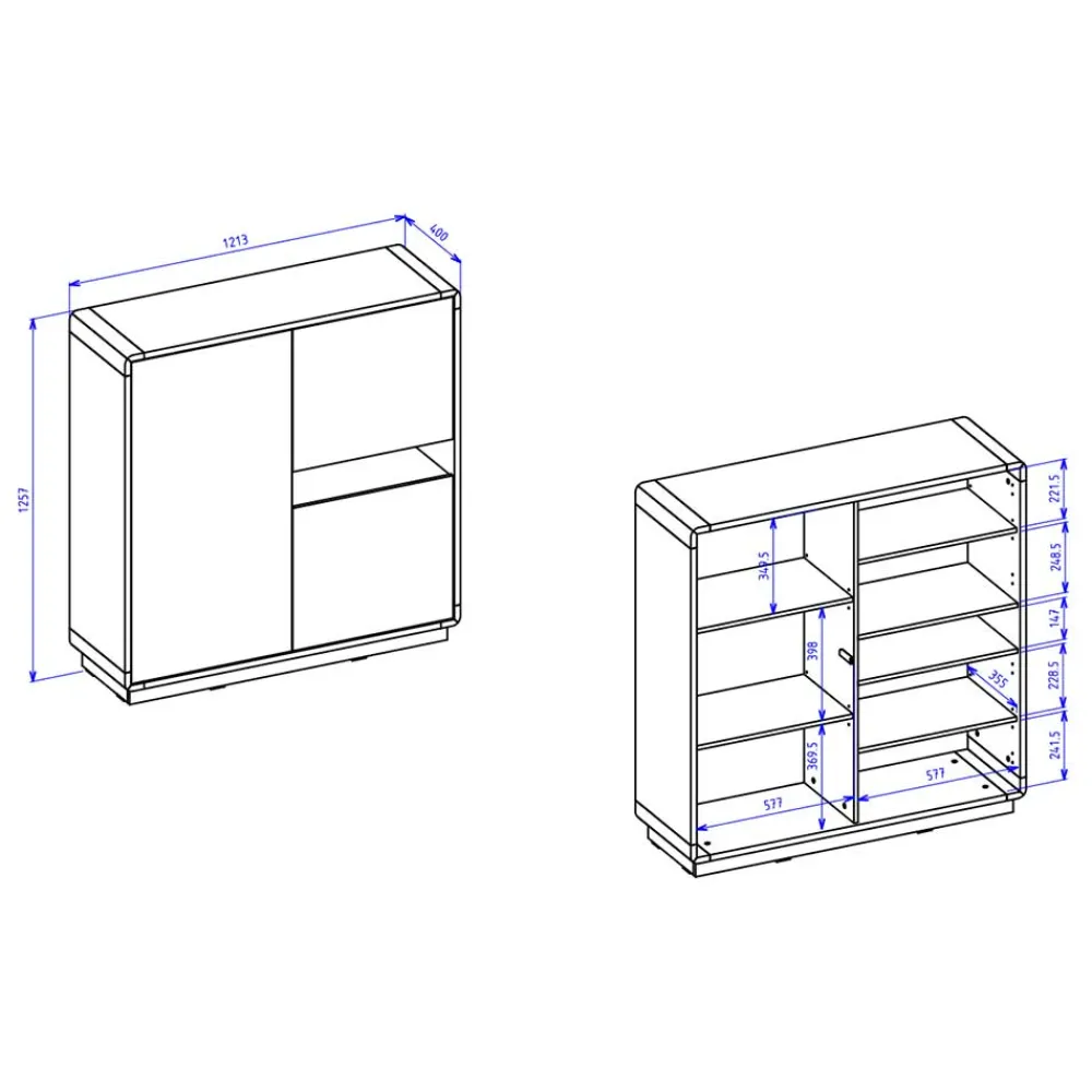 Outlet Esszimmer Highboard Sismail Highboards|Highboards