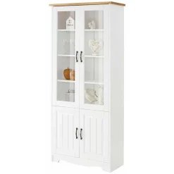 Esszimmer Vitrinenschrank Luizana Wohnzimmerschrank|Massivholz Schränke