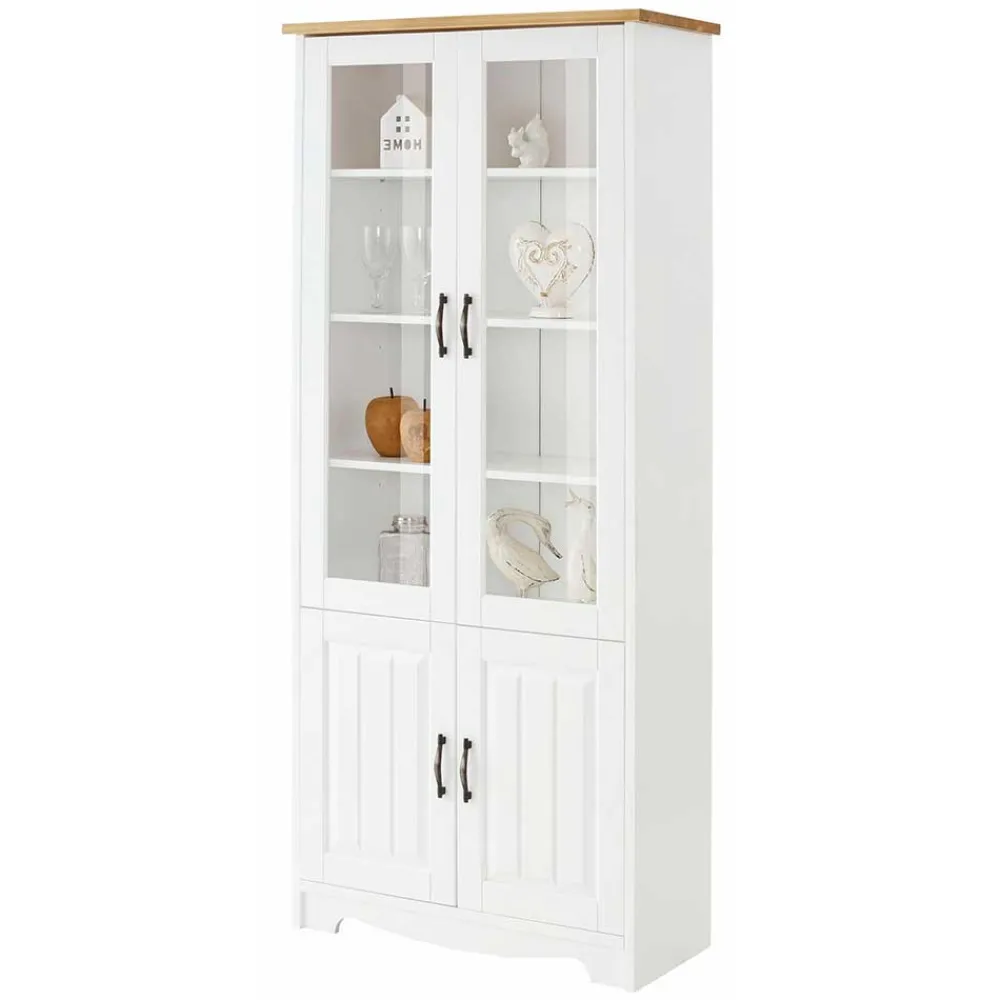 Esszimmer Vitrinenschrank Luizana Wohnzimmerschrank|Massivholz Schränke