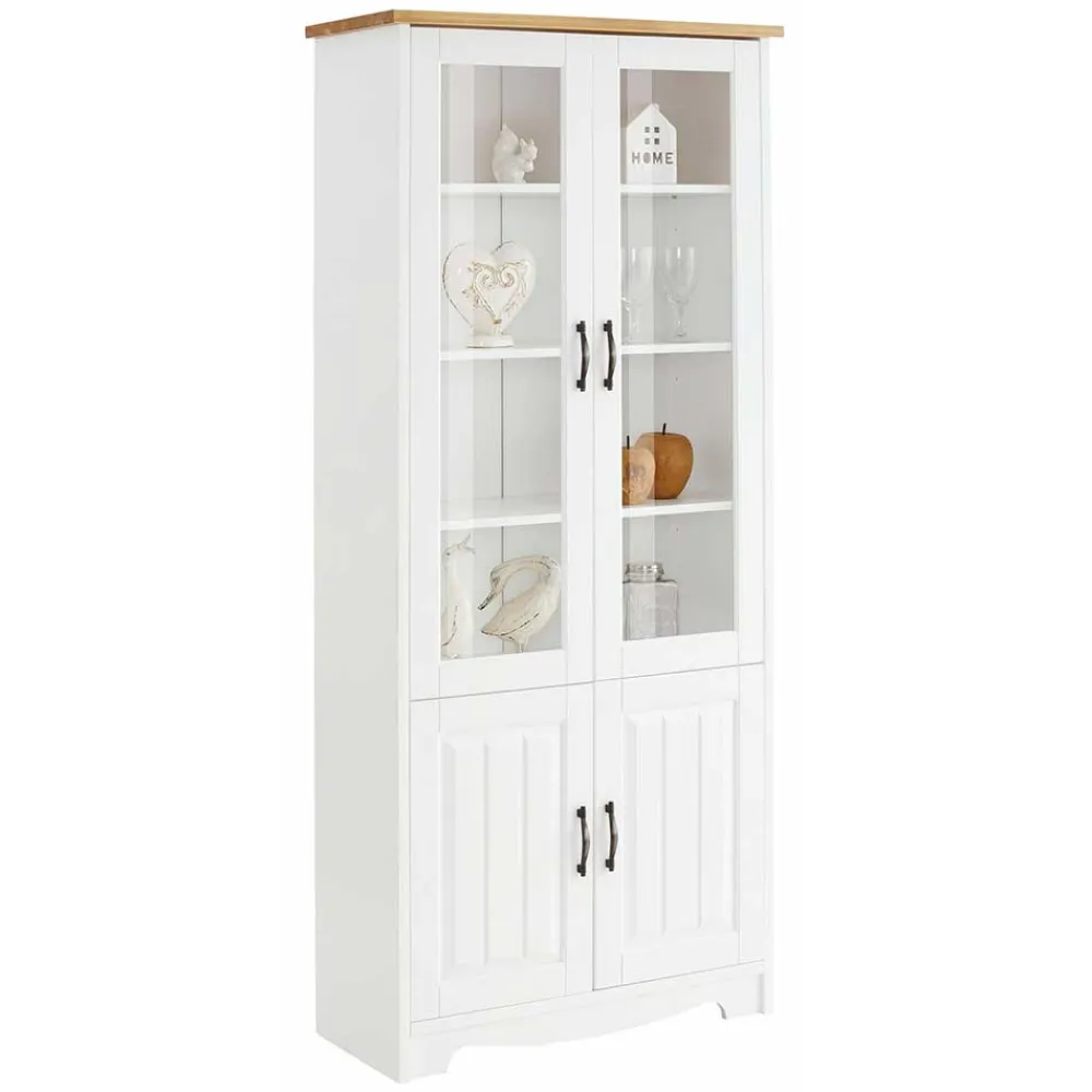 Esszimmer Vitrinenschrank Luizana Wohnzimmerschrank|Massivholz Schränke