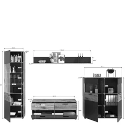 New Fernseh Schrankwand Plestna Wohnwand 300 Cm|Moderne Wohnwände