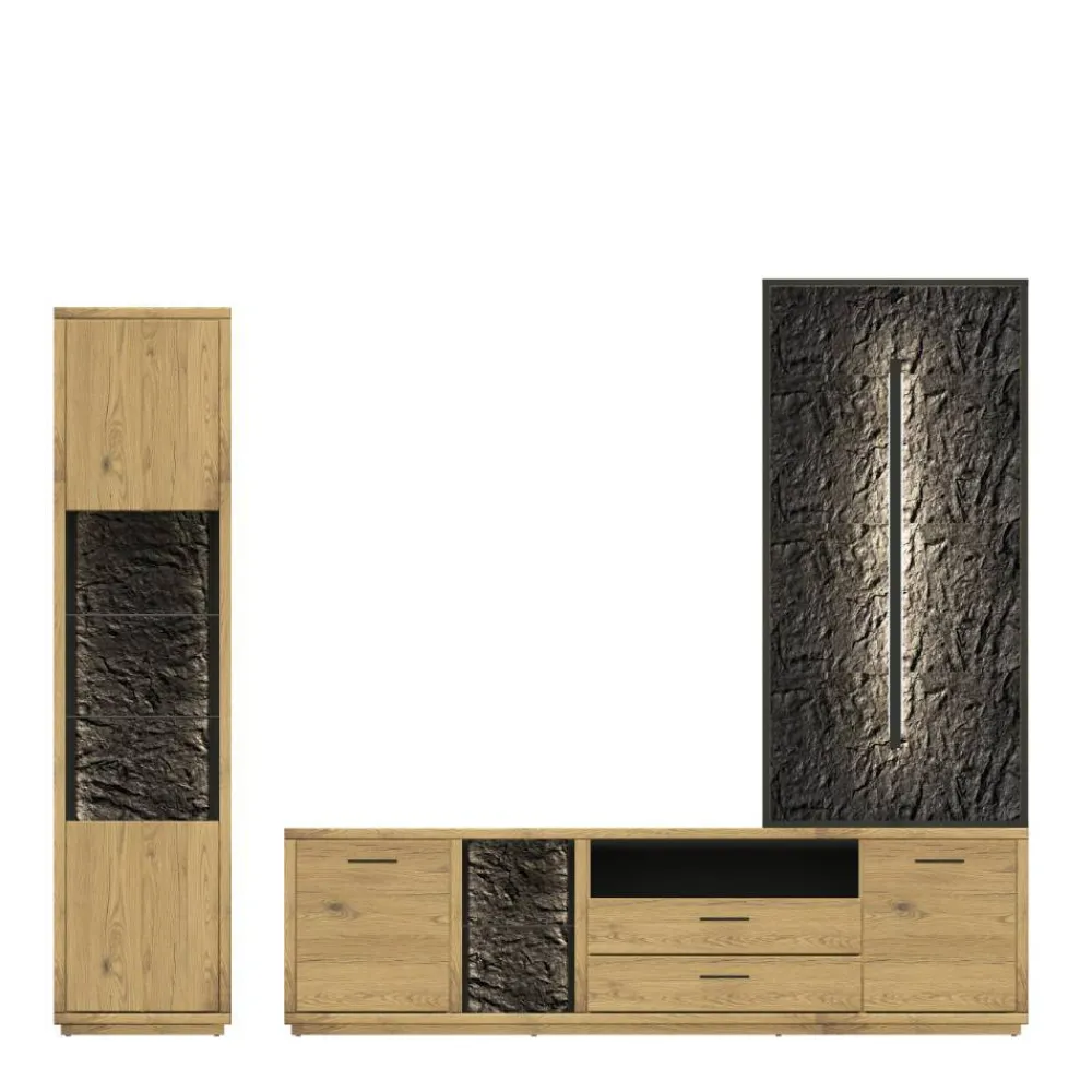 Discount Fernseher Schrankwand Ostoro Wohnwand 250 Cm|Moderne Wohnwände