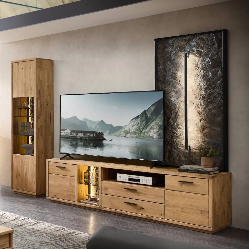 Discount Fernseher Schrankwand Ostoro Wohnwand 250 Cm|Moderne Wohnwände
