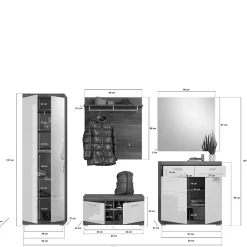 Flurgarderobenmöbel Hayoran*Pharao24 Online