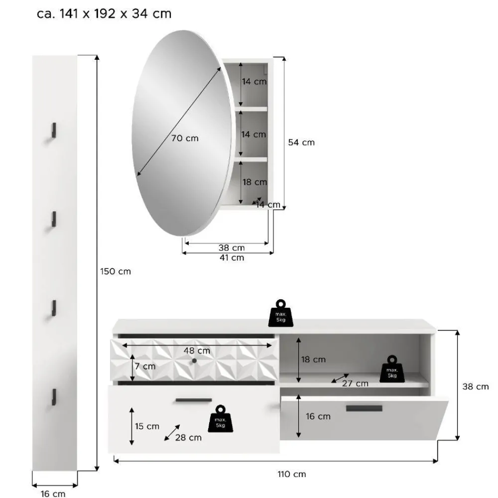 Online Flurmöbel Set Meteora Garderobensets