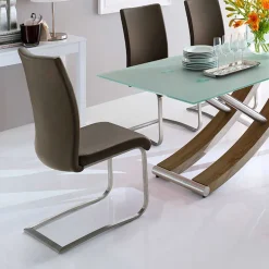 Freischwinger Emrucon Lederstühle|Freischwinger