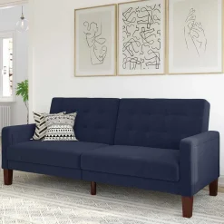 Hot Funktions Sofa Blau Ellos 3 Sitzer Sofa|Schlafsofas