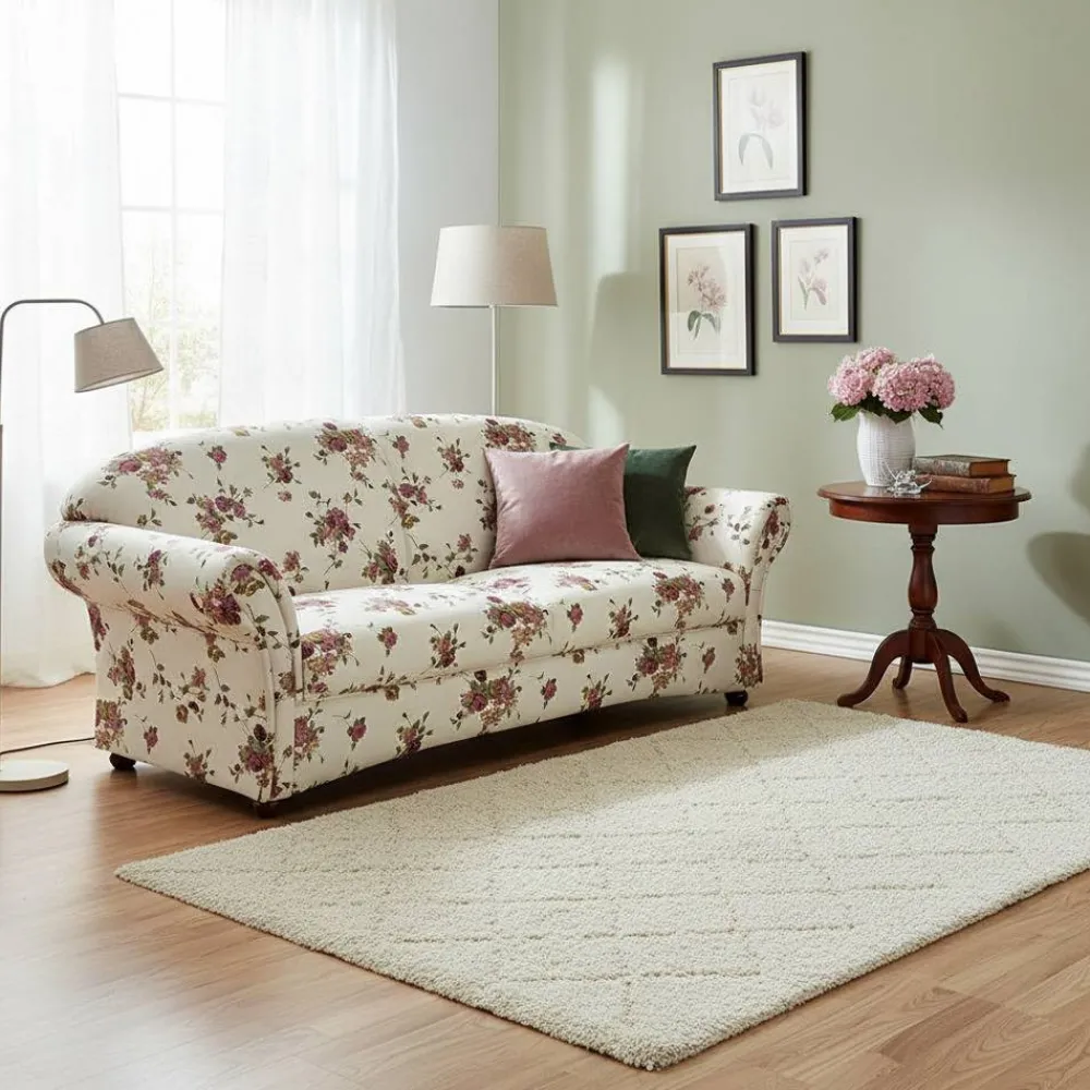 Geblümtes Sofa Manitoba Wohnzimmercouch|3 Sitzer Sofa