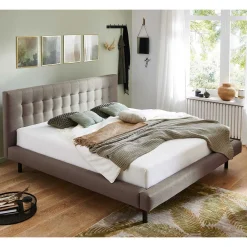 Gepolstertes Bett Hellbraun Olmidava*Pharao24 Hot