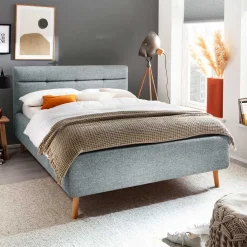 Clearance Gepolstertes Bett 140x200 cm Locks Doppelbetten|Funktionsbetten