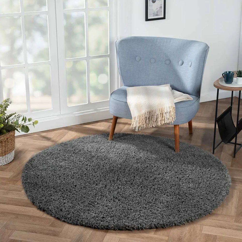 Grauer Hochflor Teppich Fachet*Pharao24 Outlet