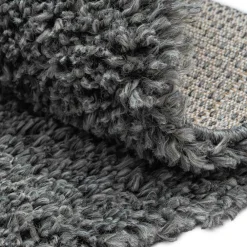 Grauer Hochflor Teppich Fachet*Pharao24 Outlet