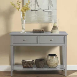 Clearance Grauer Konsolen Tisch Audra Wohnzimmertisch|Konsolentische