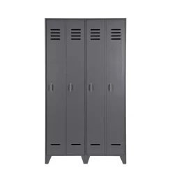 Grauer Spindschrank Leonora Massivholzmöbel|Drehtürenschränke