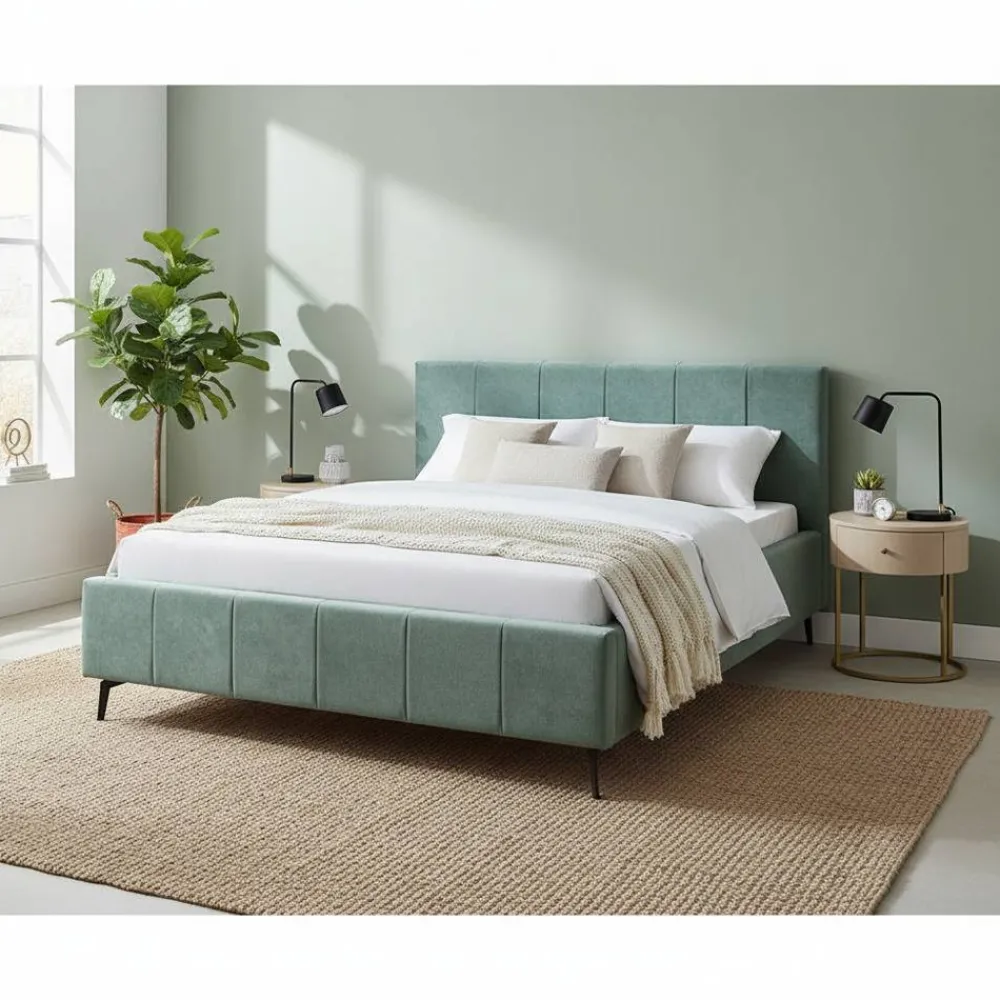 Grünes Velours Polsterbett Marzo*Pharao24 Sale