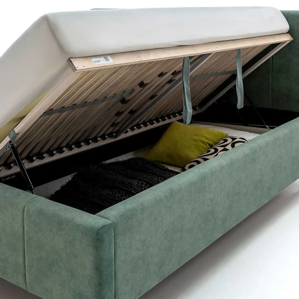 Grünes Velours Polsterbett Marzo*Pharao24 Sale