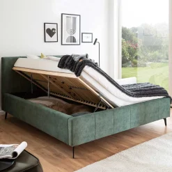 Grünes Velours Polsterbett Marzo*Pharao24 Sale