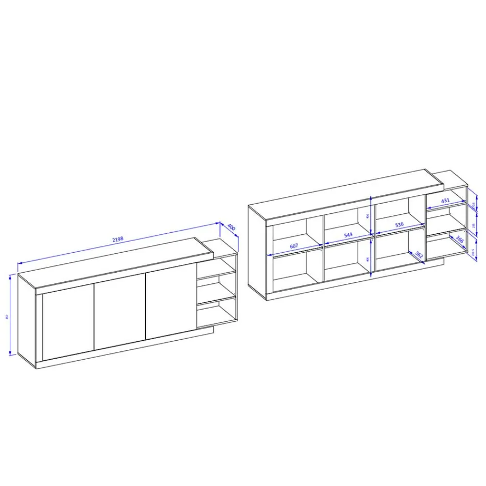 Großes Sideboard Prismo*Pharao24 Outlet
