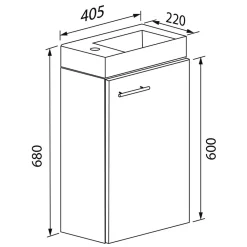 New Gästewaschtisch mit Becken Osmin Waschbeckenunterschränke|Bad Unterschränke