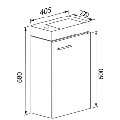 Gästewaschtisch weiß Luenza Waschbeckenunterschränke|Bad Unterschränke