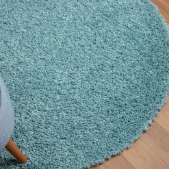 Hellblauer Hochflor Teppich Kairawan*Pharao24