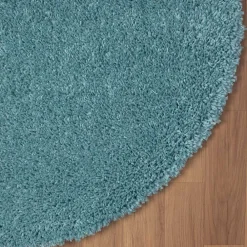 Hellblauer Hochflor Teppich Kairawan*Pharao24