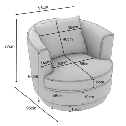 Clearance Hellgrauer Drehsessel Mirabal Wohnzimmer Sessel