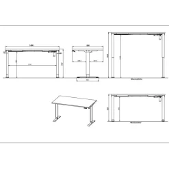Höhenverstellbarer Schreibtisch Gordon*Pharao24 Discount