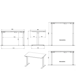 Outlet Höhenverstellbarer Schreibtisch Gowri Schreibtische