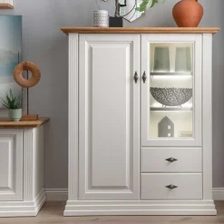 Best Highboard Greeks Massivholzmöbel|Wohnzimmerschrank