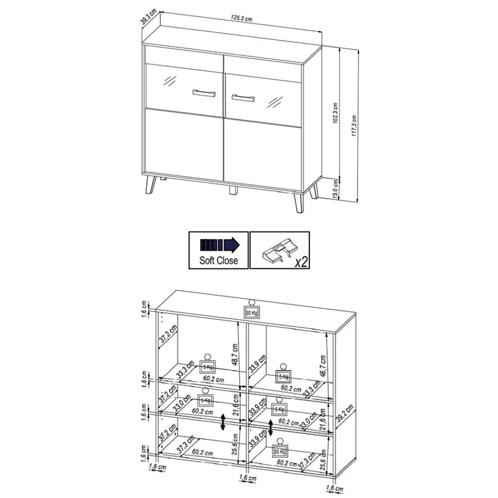Best Highboard Vitrine Liazuria Highboards|Highboards