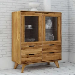 New Highboard Vitrine Vinial Esszimmerschränke|Stauraumvitrinen