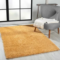 Hochflor Teppich Goldgelb Sesedra*Pharao24 Online