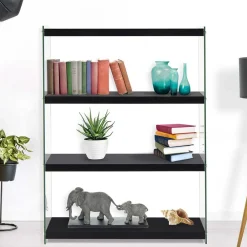 Clearance Hochglanz Regal Carnin Wohnzimmerregale|Glasregale