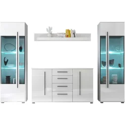 Discount Hochglanz Wohnwand Bistian Moderne Wohnwände|Wohnwand 300 Cm