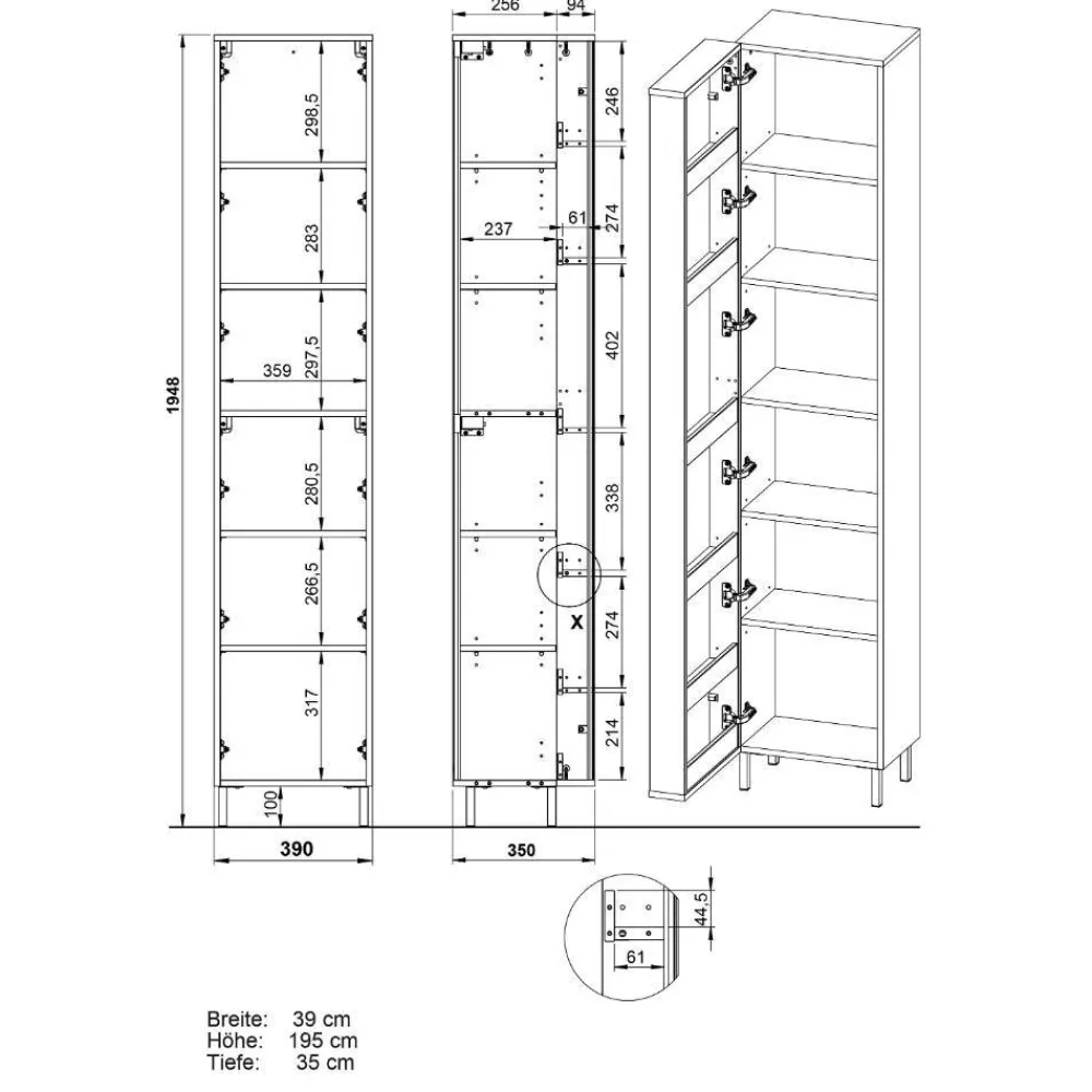 Hot Hochschrank Ronny Badezimmerschränke|Bad Hochschränke