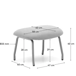 Outlet Hocker zum Sessel Deverino Sitzhocker