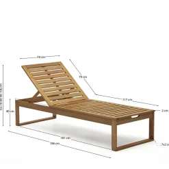 Outlet Holz Gartenliege Tephanion Gartenmöbel|Liegen