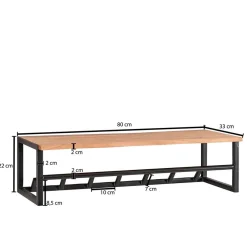 Discount Industrial Hängegarderobe Genver Wandgarderoben|Massivholz Garderoben