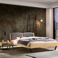 Clearance Industriestil Bett 140x200 Rozari Doppelbetten|Massivholzbetten