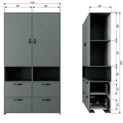 Jugendzimmer Schrank Navulido*Pharao24 Hot