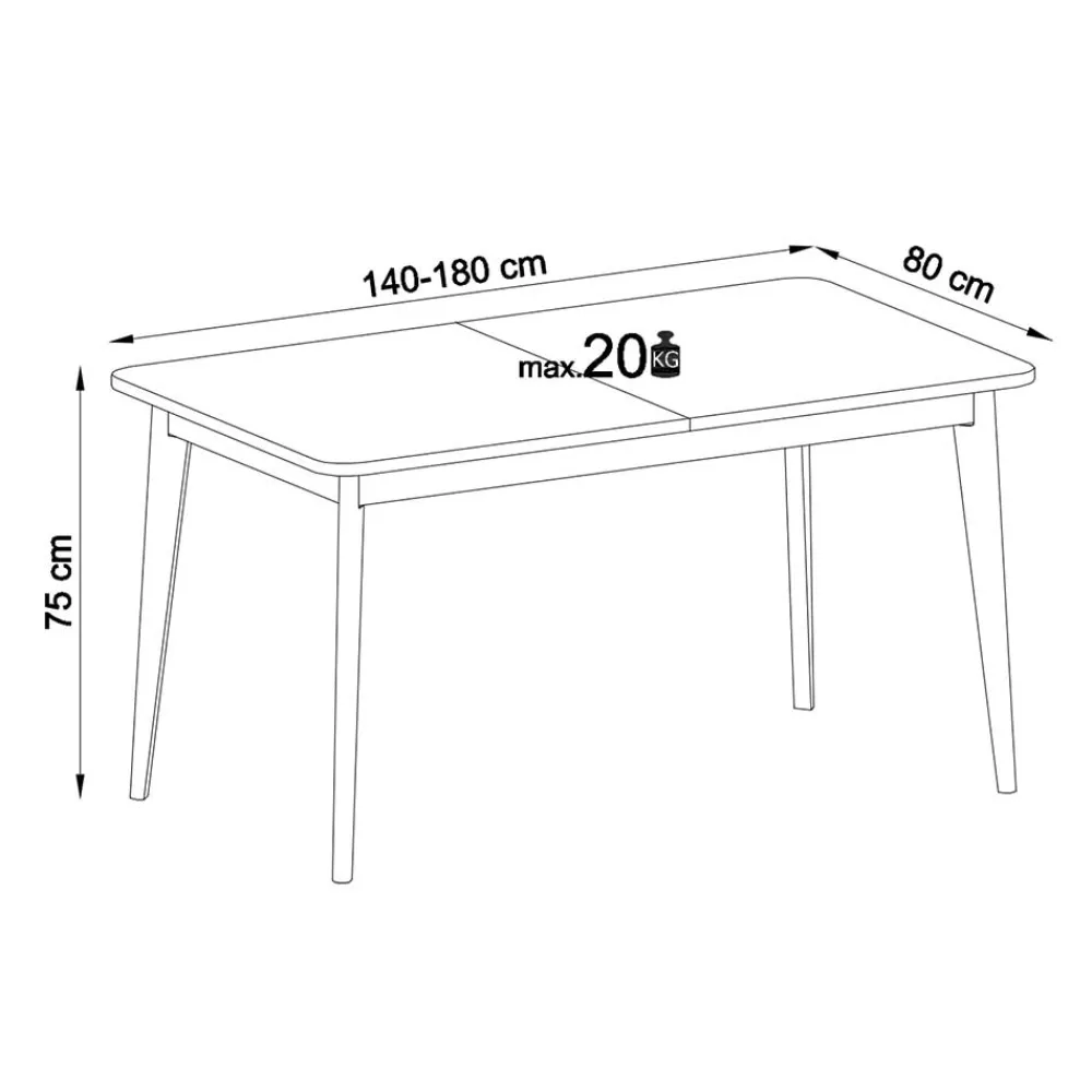 Clearance Küchentisch Levanca Ausziehtische