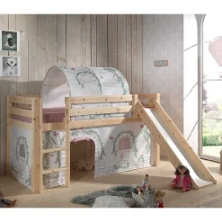 Outlet Kiefer Halbhochbett Tanstantin Kinder Kinderhochbetten|Kinderbetten