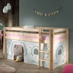 Outlet Kiefer Halbhochbett Tanstantin Kinder Kinderhochbetten|Kinderbetten