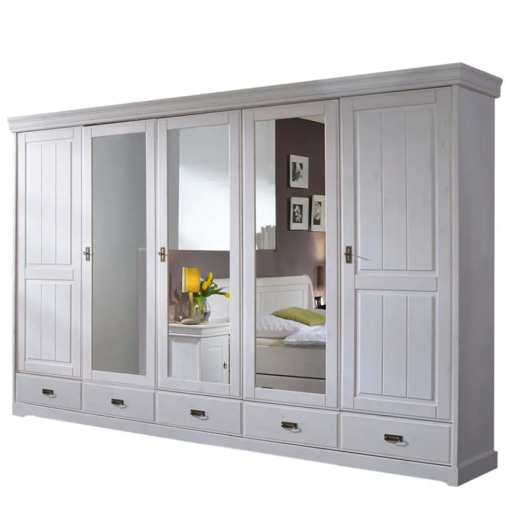Discount Kiefer Kleiderschrank Pigaro Massivholz Schränke|Kleiderschränke