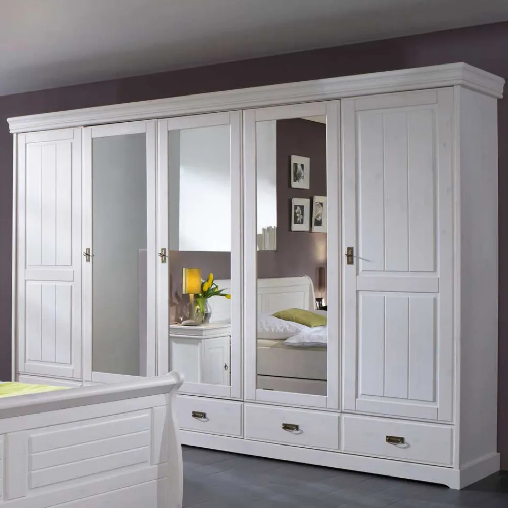 Discount Kiefer Kleiderschrank Pigaro Massivholz Schränke|Kleiderschränke