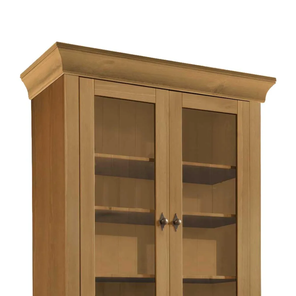 Online Kiefer Vitrinenschrank Drobeta Wohnzimmervitrinen|Massivholz Schränke